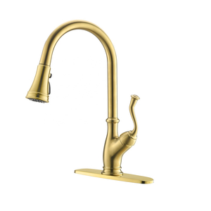APS175-BTG Gold Swan شكل صنبور بالوعة خلاط صنبور مطبخ يسحب صنبور المطبخ الذهبي