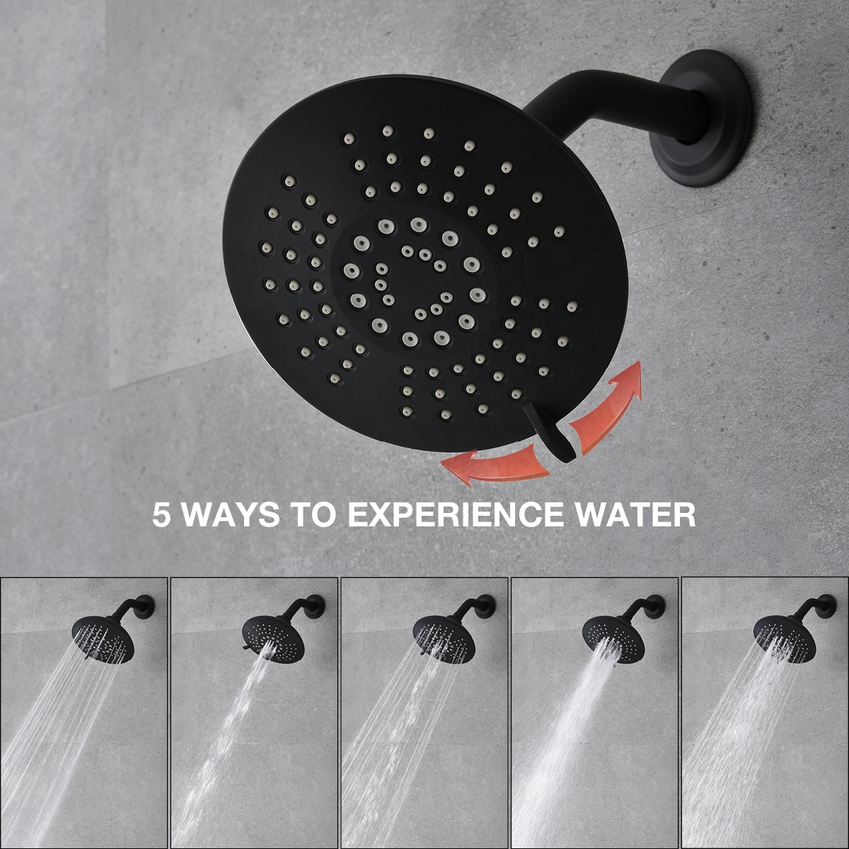 أفضل سعر Hotsale Hotel Home Bath Shower Rain Faucet Set Black حمام دش صنبور مجموعة