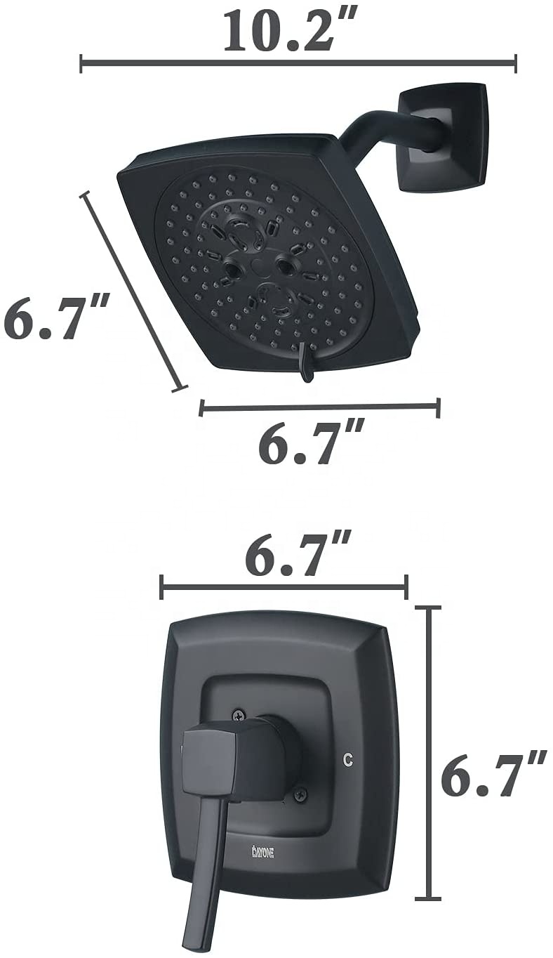 APT150-MB مربع خلاط أسود دش صنبور حمام دش الحنفيات أسود صنبور دش مجموعة